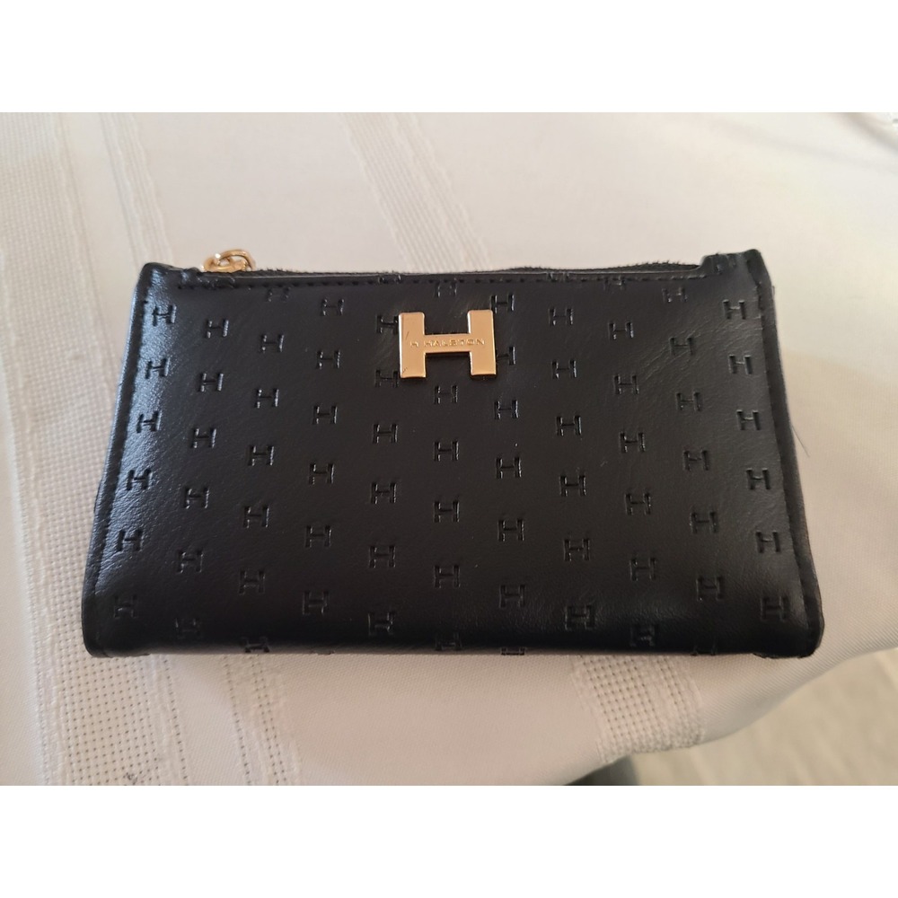 Halston embossed logo zip wallet Faux Leather